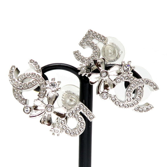 Chanel Coco Mark Silver Metal earring - Picture 1 of 7